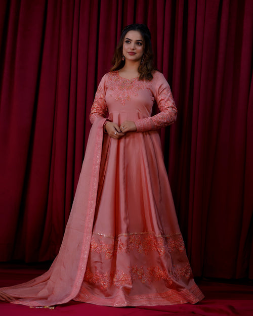 long silk maxi dress pakistani Ice Blue Embroidered Net Maxi Dress: Pakistani Wedding Outfit